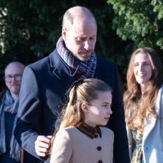 Princess Charlotte wears a tan and brown coat on Christmas Day at Sandringham as the Royal Family, including her dad Prince William, greet royal fans after church