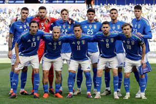  Italy Euro 2024 squad poses for a team photo before the first half of the Ecuador v Italy - International Friendly at Red Bull Arena on March 24, 2024 in Harrison, New Jersey. (Photo by Adam Hunger/Getty Images)