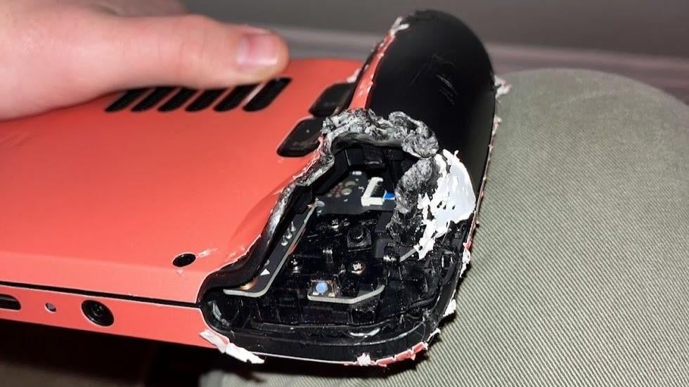Steam Deck after being chewed by a puppy