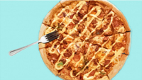   Fastest time to eat a 12-inch pizza using a knife and fork