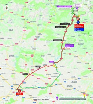Map of the 2018 Vuelta a España stage 19
