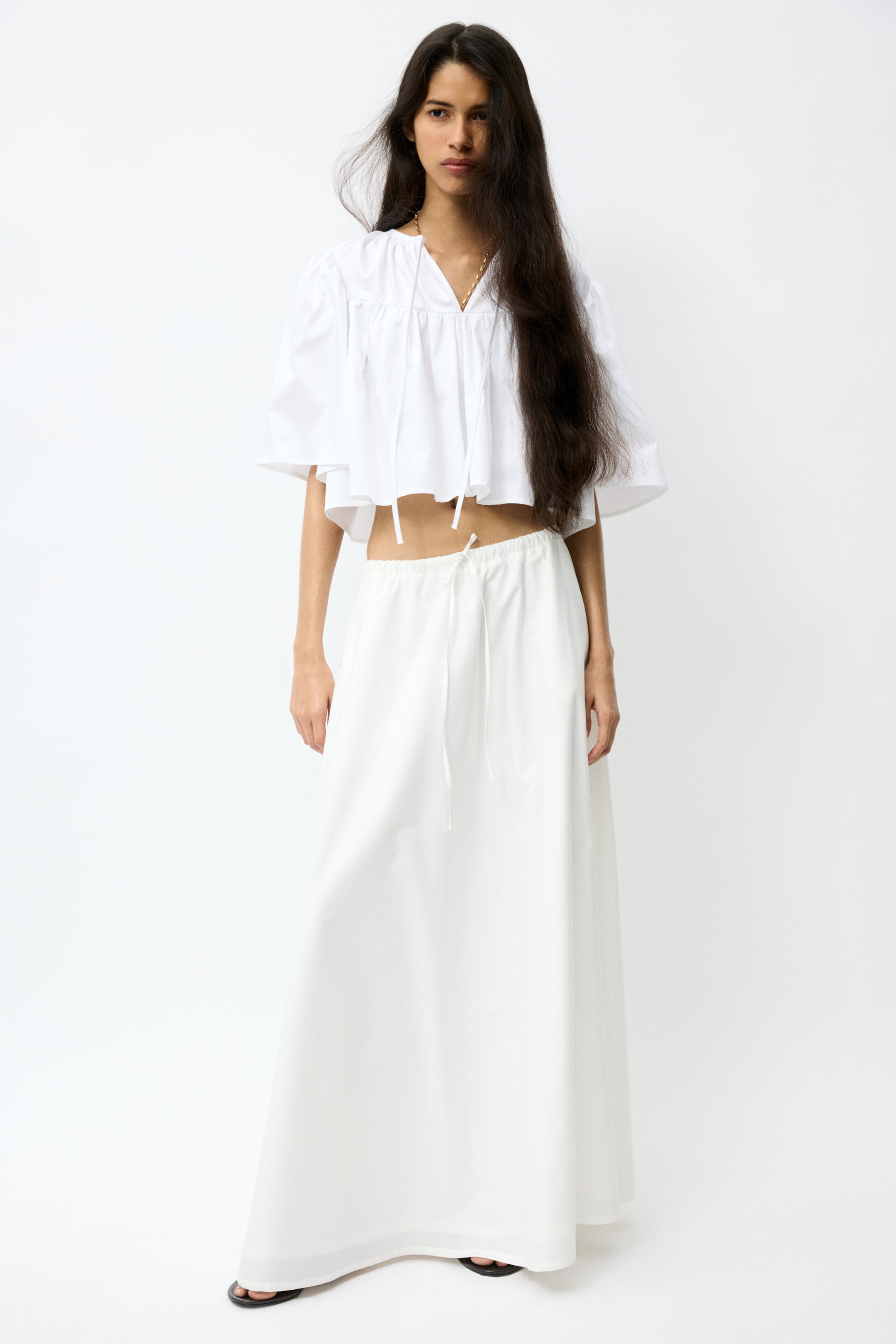Cotton Poplin Maxi Skirt