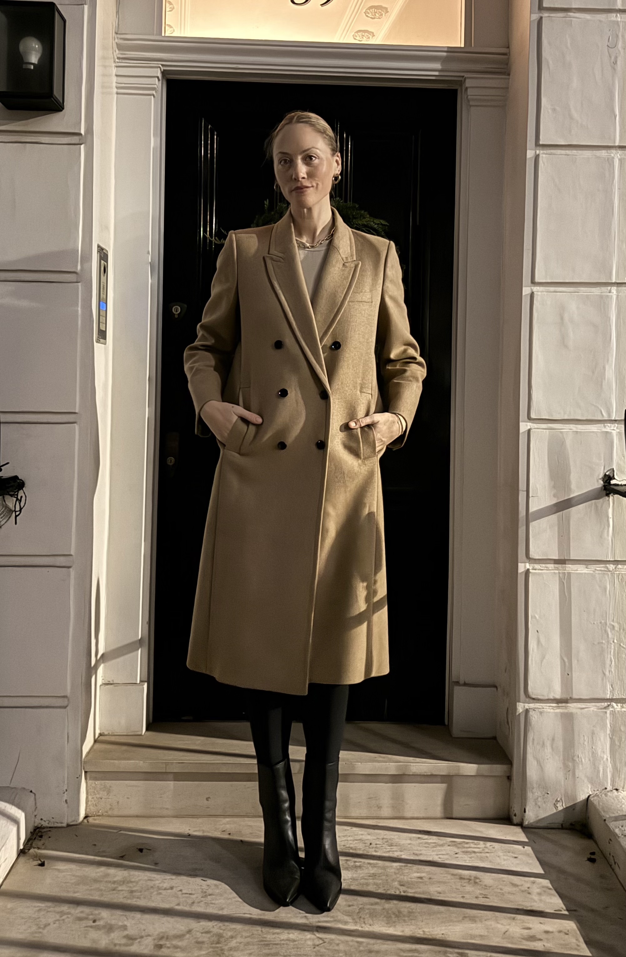 Brooke Ely Danielson wearing coats