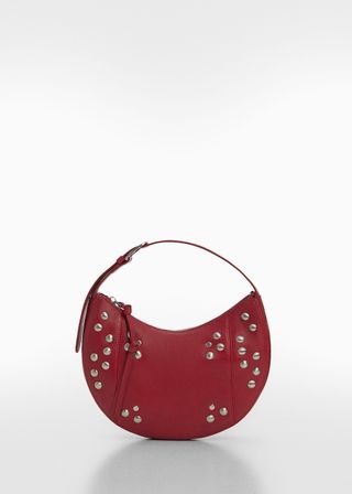 red stud leather bag