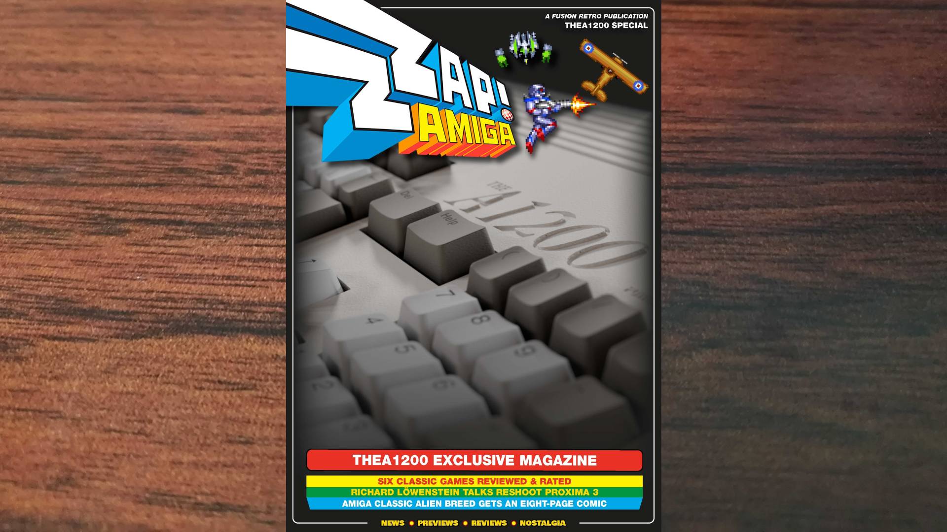 Front cover of ZZAP! magazine by Retro Fusion Books that's included with THEA1200.
