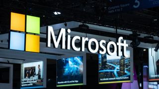 Microsoft sign at World Mobil Congress