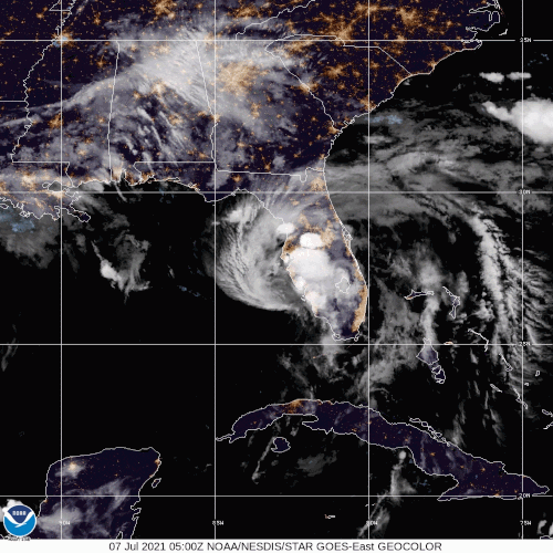 Tropical Storm Elsa approaches Florida's Gulf Coast on Wednesday, July 7, 2021.