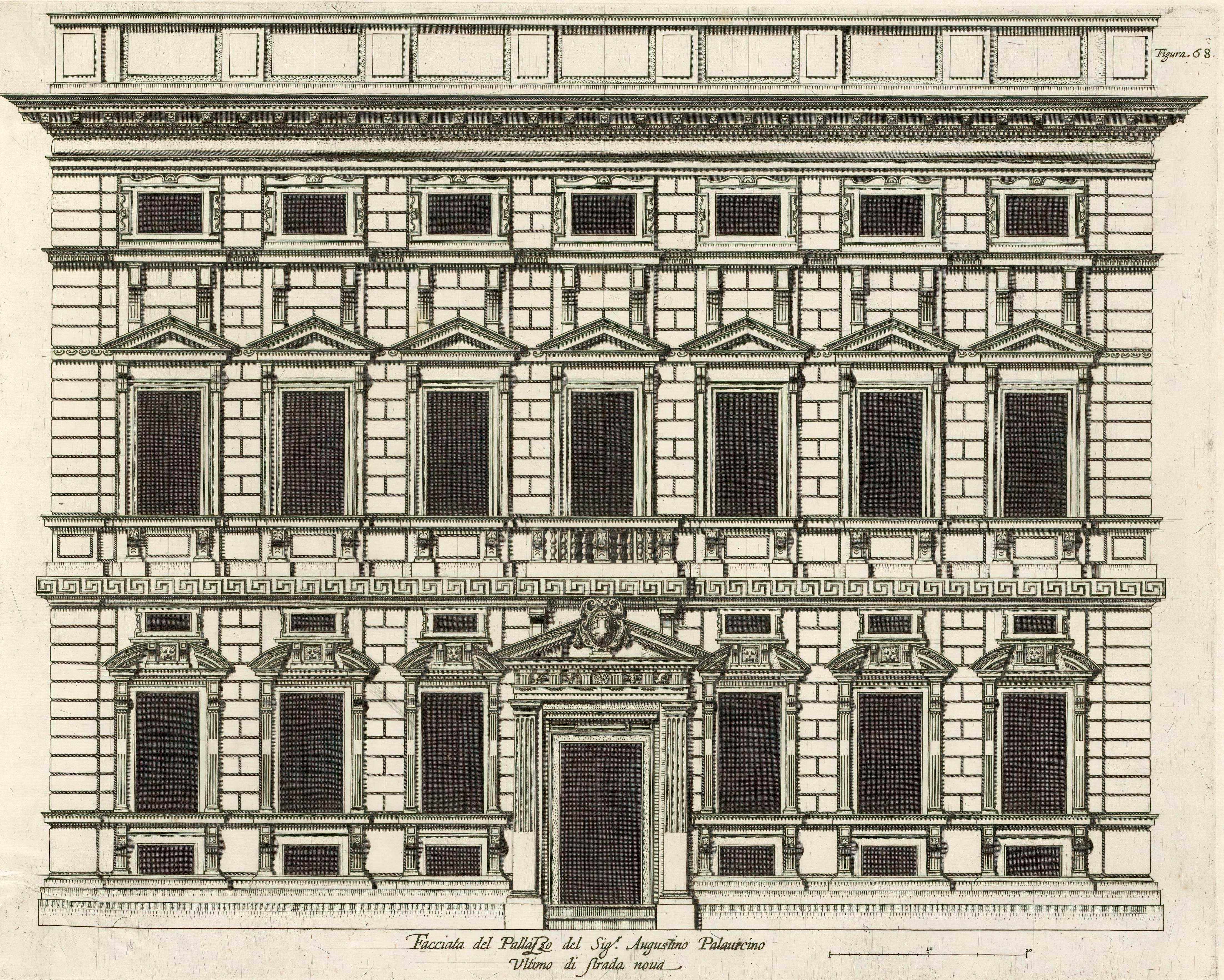 Peter Paul Rubens' 1622 illustration  of Palazzo Pallavicini-Cambiaso in Genoa
