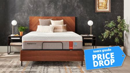 Tempur-Contour Luxe Breeze 1.0 mattress with a Tom's Guide 'PRICE DROP' badge overlaid