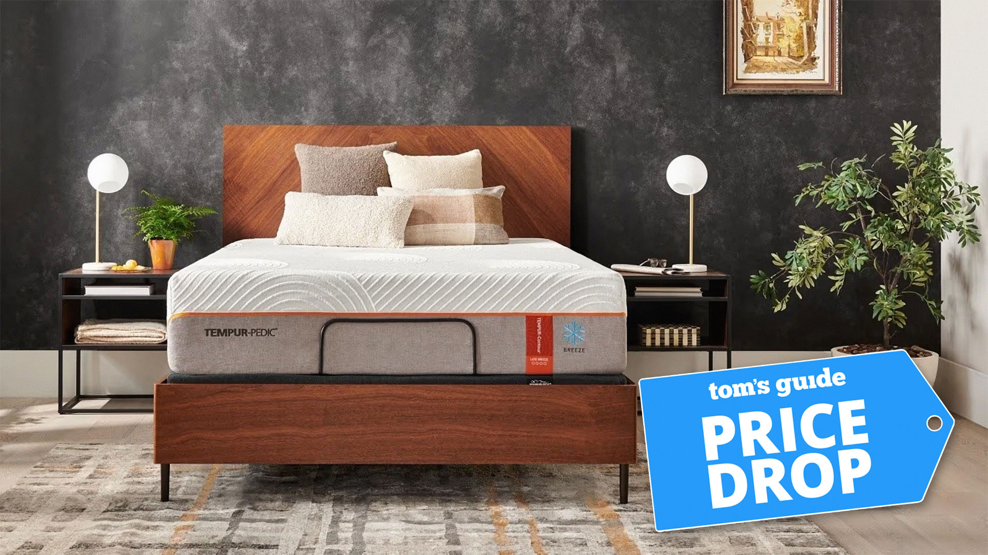 Tempur-Contour Luxe Breeze 1.0 mattress with a Tom's Guide 'PRICE DROP' badge overlaid