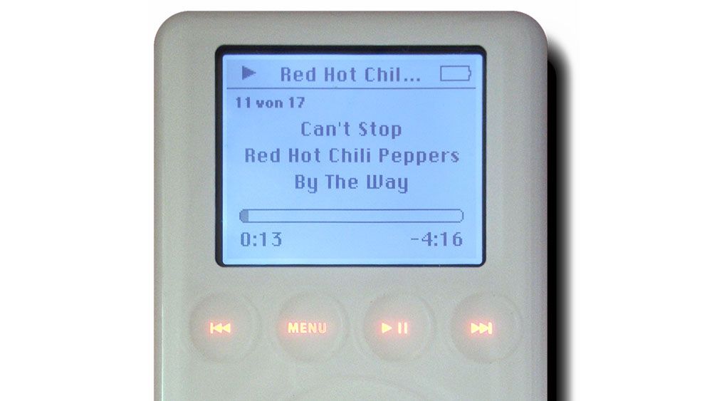 Apple Chicago font on an iPod