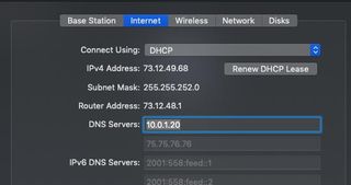 How to set a DNS server on an AirPort base station.