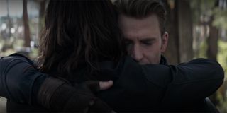 Bucky and Captain AMerica hug at the end of Avengers Endgame