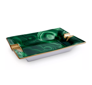 Green malachite trinket tray.
