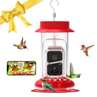 Soliom® Humbirdy-The Original Hummingbird Feeder Camera With Ant Moat,bee Proof,ai Identify Bird Species,bird Watching Camera W/ 3 Feeding Ports,instant Notifications,gifts Ideas for Family(16 Ounces)