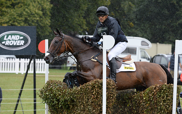 Bill Levett wearing prescription googles while competing at Burghley 2016. Picture by Peter Nixon
