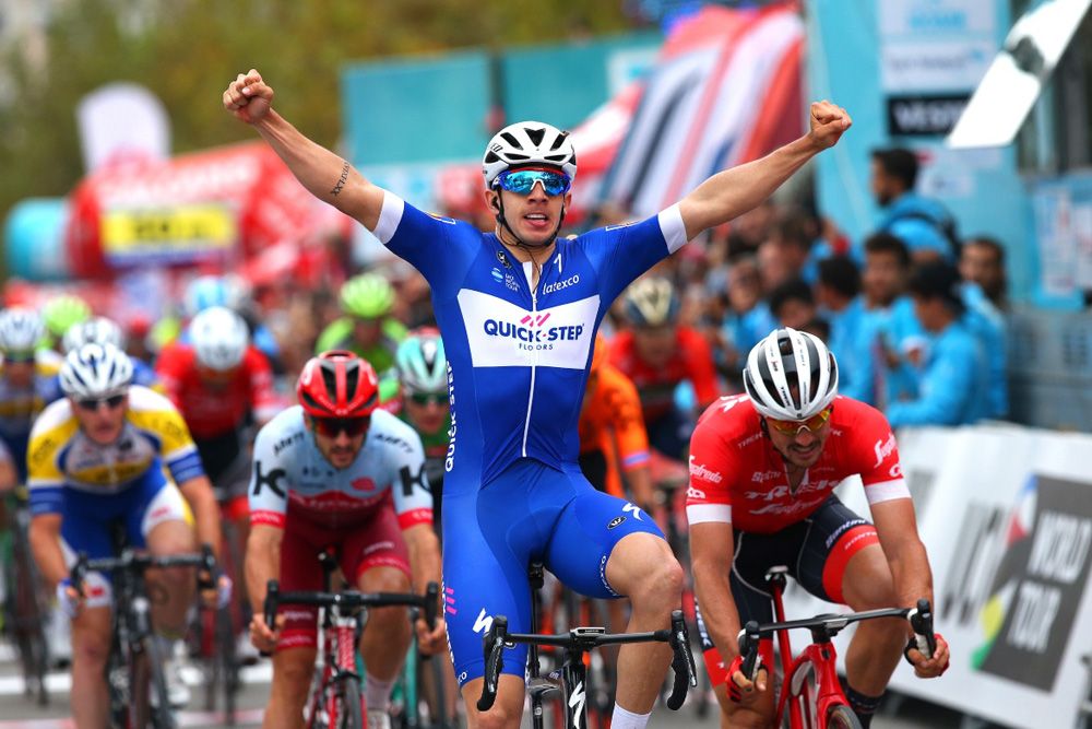 Alvaro Hodeg celebrates another win for Quick Step Floors