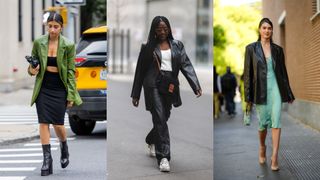 90s fashion trends; Leather blazer