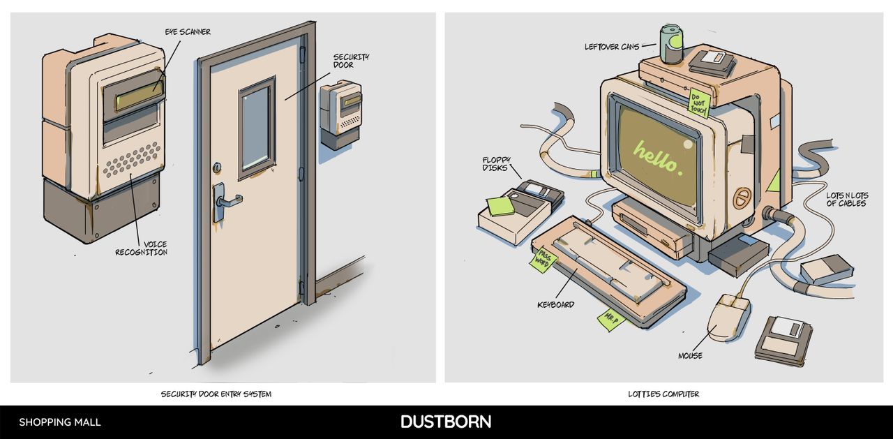 Making Dustborn's art; concept art for a video game
