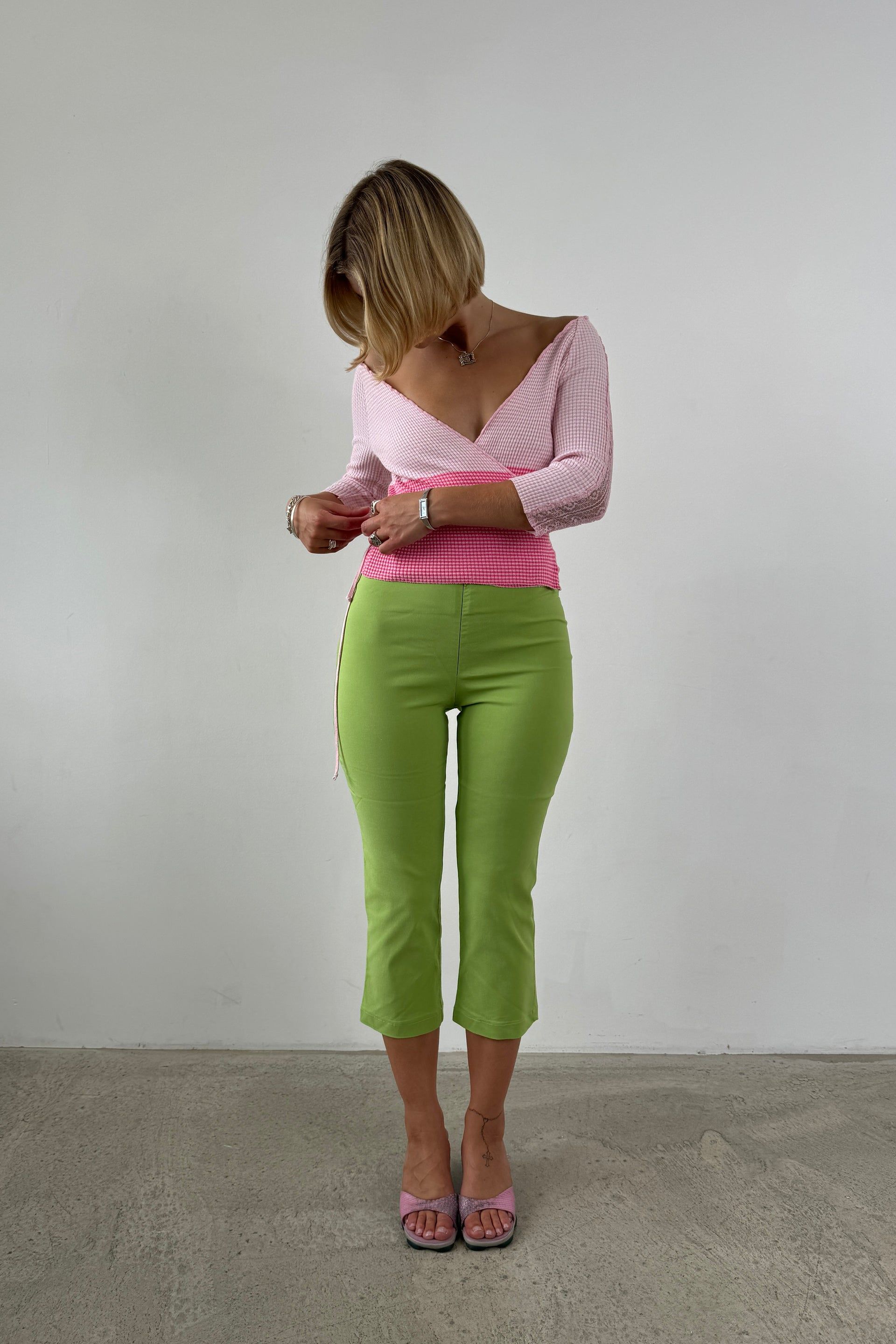 The Flared Capris - Pistachio - 6