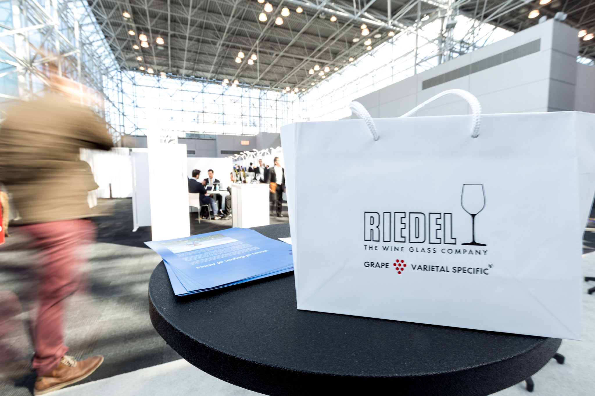 Riedel bag at the River Pavilion at Vinexpo