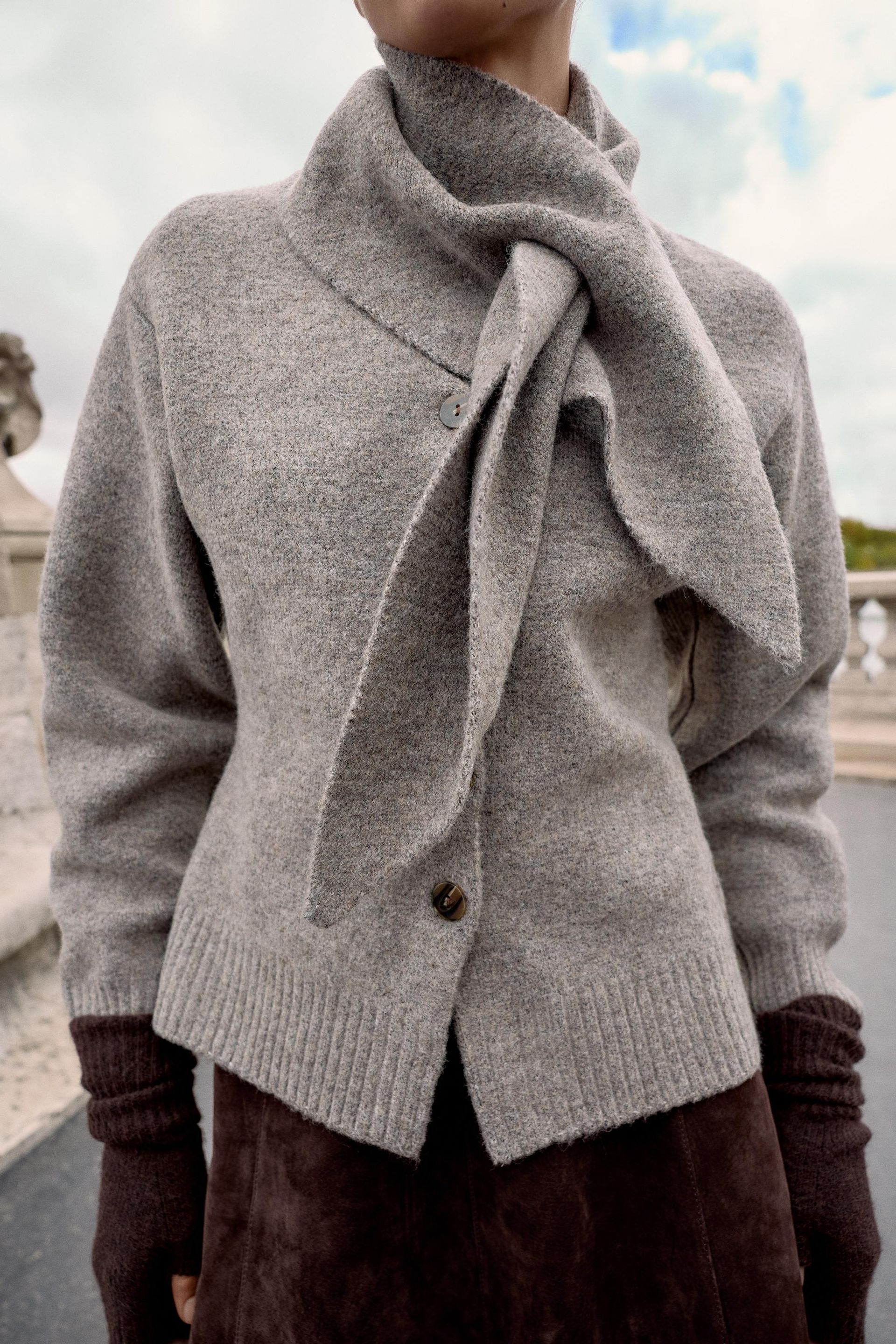 Scarf Knit Cardigan