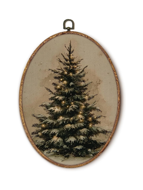Vintage Christmas Tree Framed Wall Art