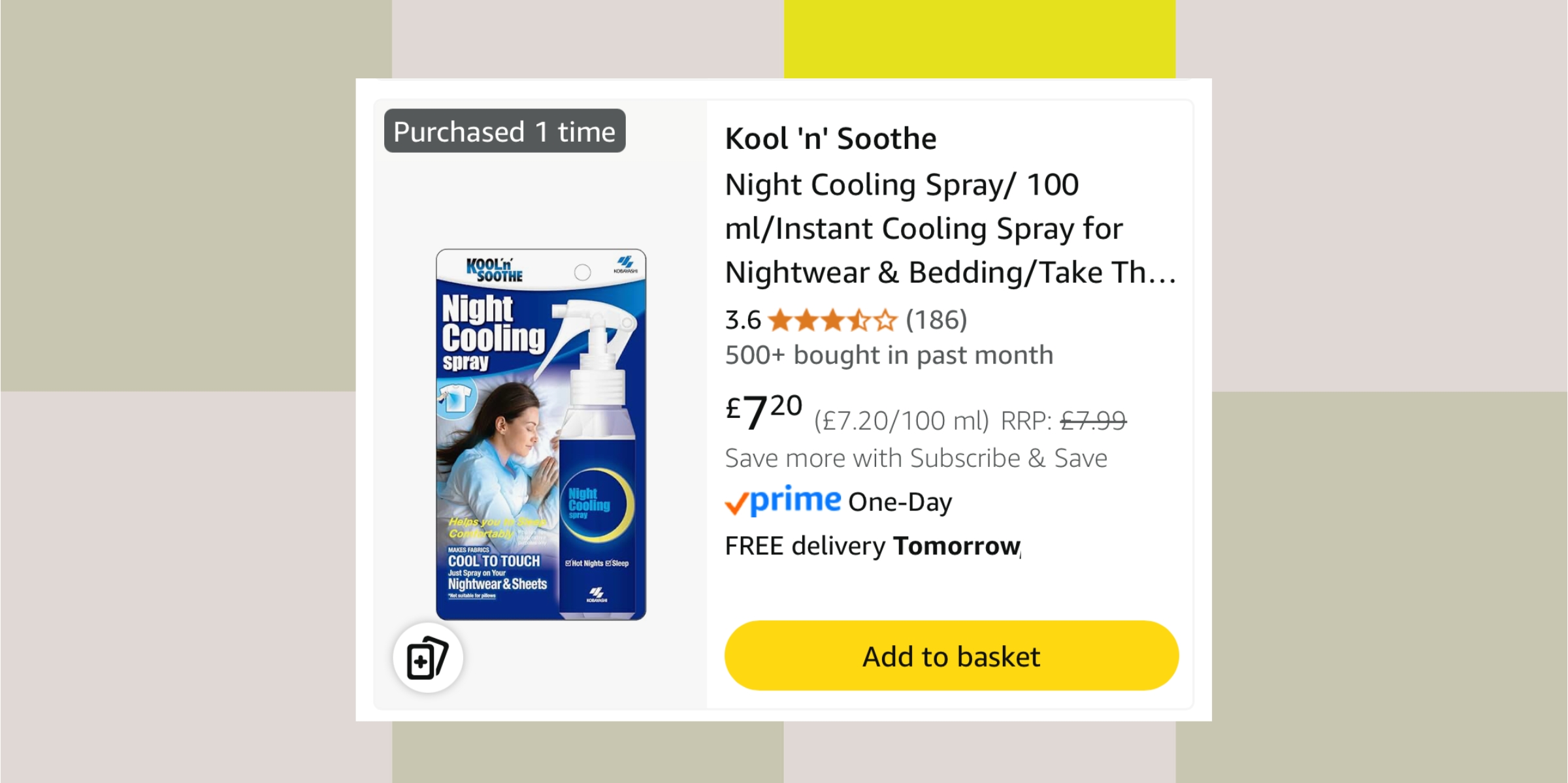 an amazong listing of a cooling bed spray