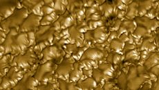 Golden blobs over a dark background