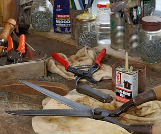 Maintaining pruners and shears with oil