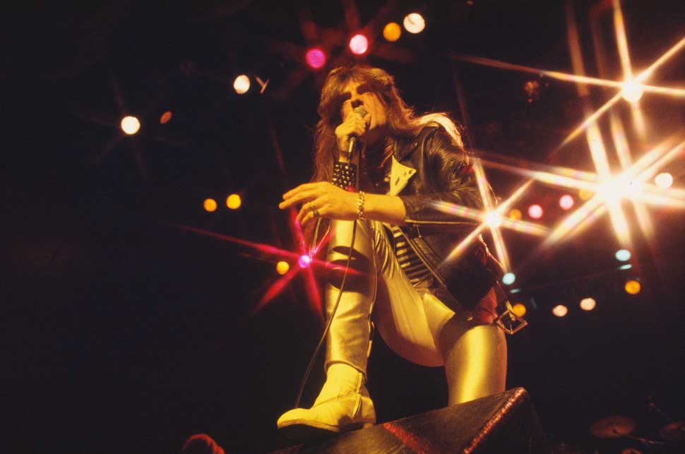 Biff Byford onstage at the Nakano Sunplaza Hall, Tokyo, Japan, 4th May 1981