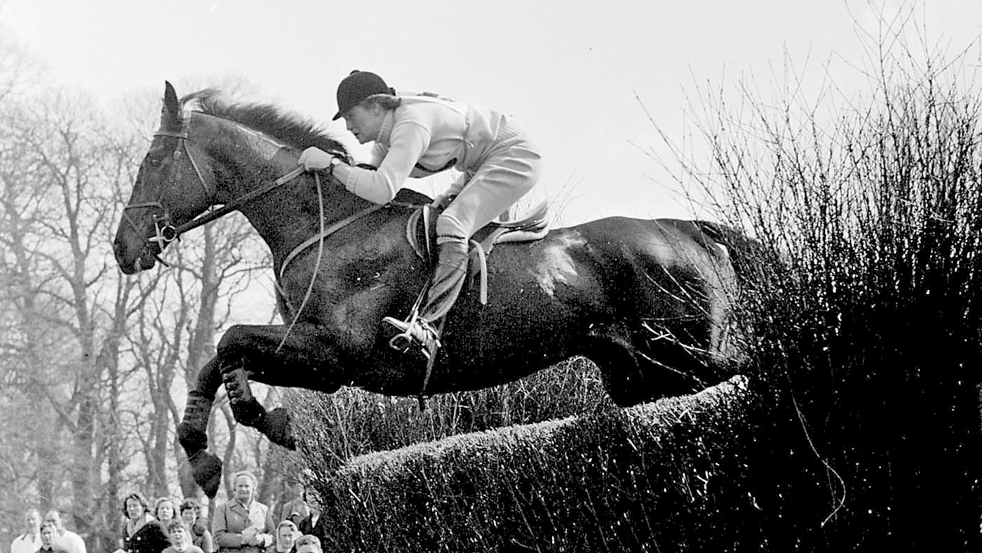 Anneli Drummond-Hay &amp;amp; Merely a Monarch at Badminton Horse Trials 1962