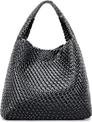 Jugsar Womens Totes Bags Large Shoulder Bags Ladies Hobo Bag Soft Leather Handbags for Women Top Handle Shopping Bag, Gift With a Ladies Purse (black)