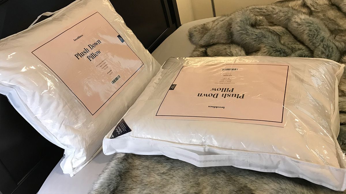 Brooklinen Plush Down Pillow review great for stomach sleepers just