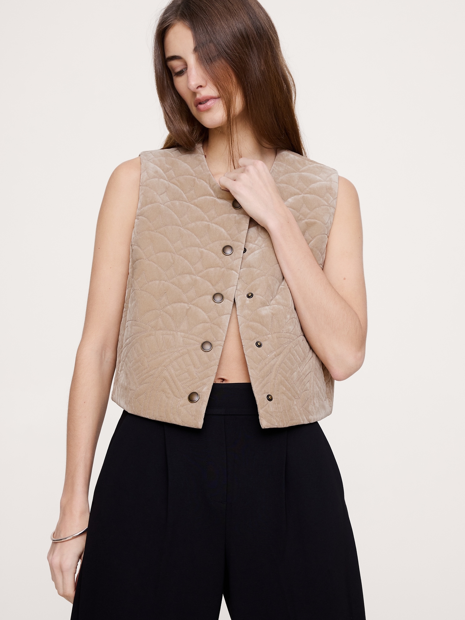 Quilted Velvet Vest