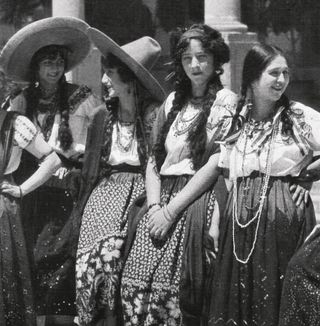 Archive image of young women in local dress