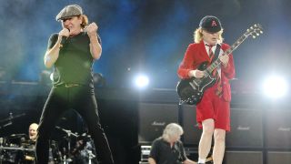 AC/DC performing on Rock or Bust tour, 2016