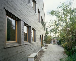Exterior wall of the Swiss family home
