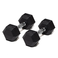 Living.Fit Rubber Hex Dumbbell 5lb pair