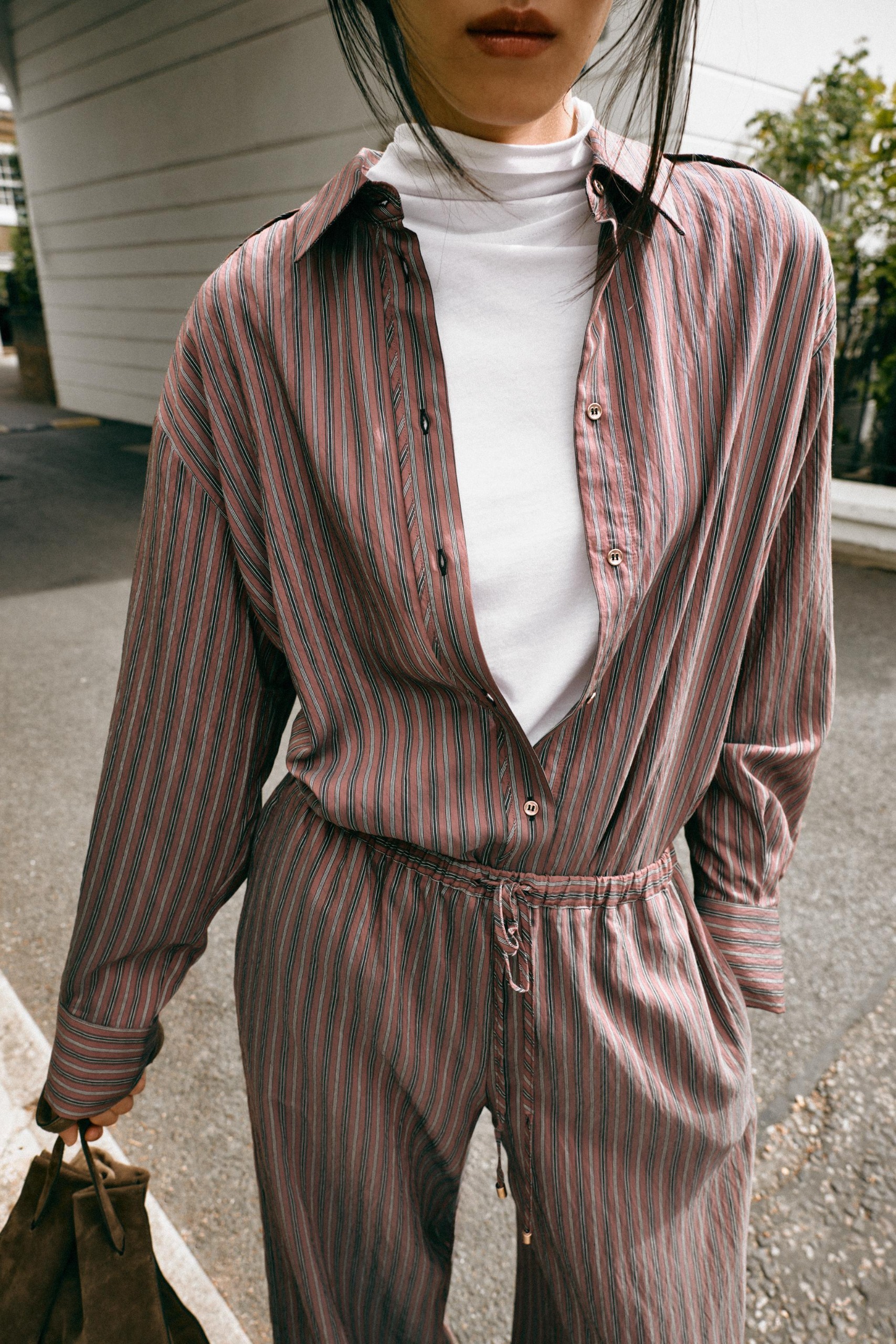 Striped Shirt - Brown / Ecru - Xs