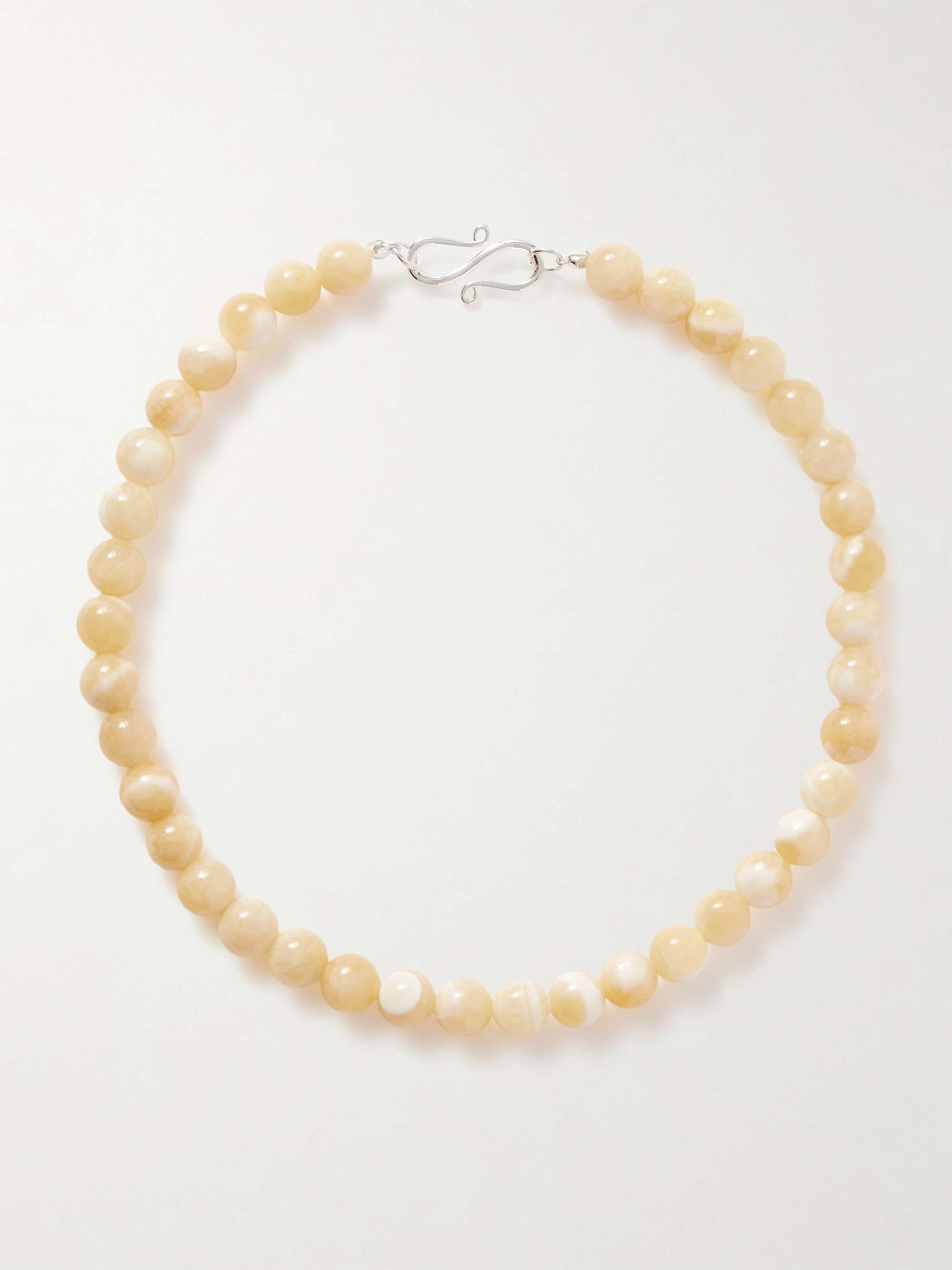 Mary silver topaz jade necklace
