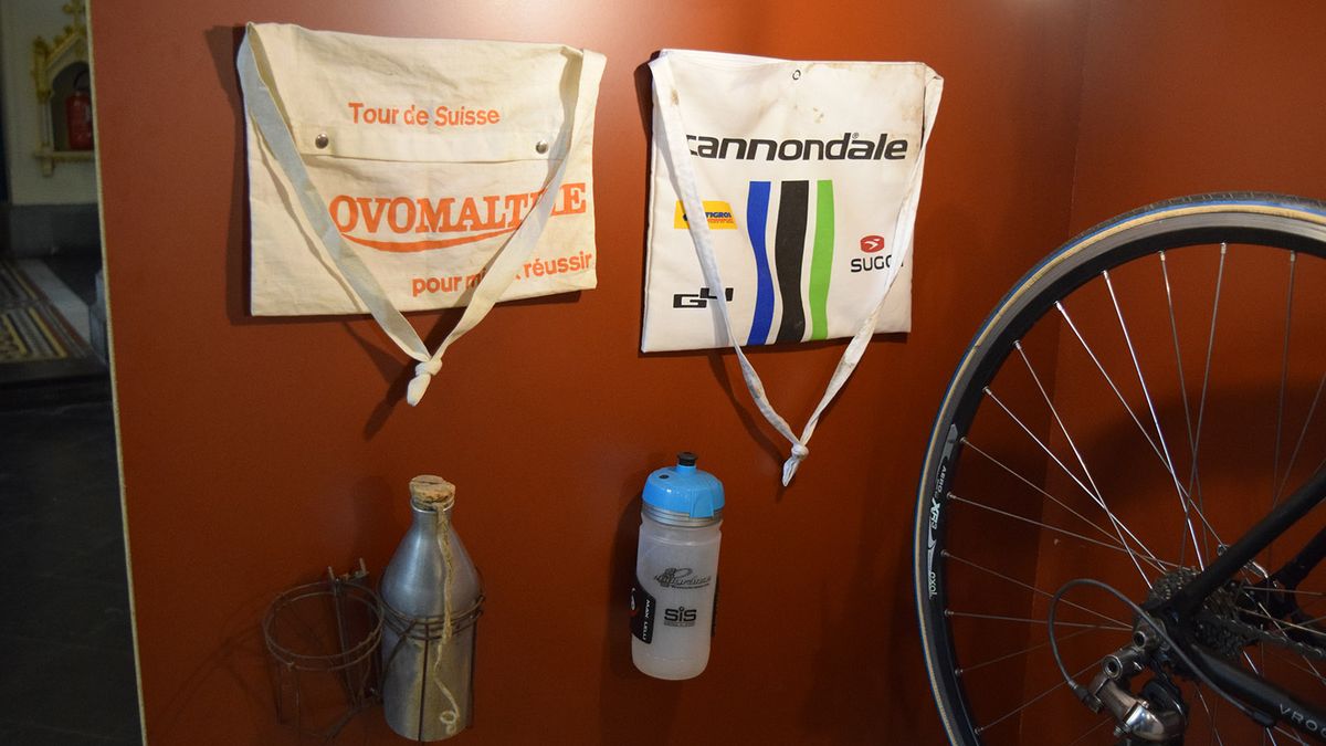 Bidons and feed bags from days gone by