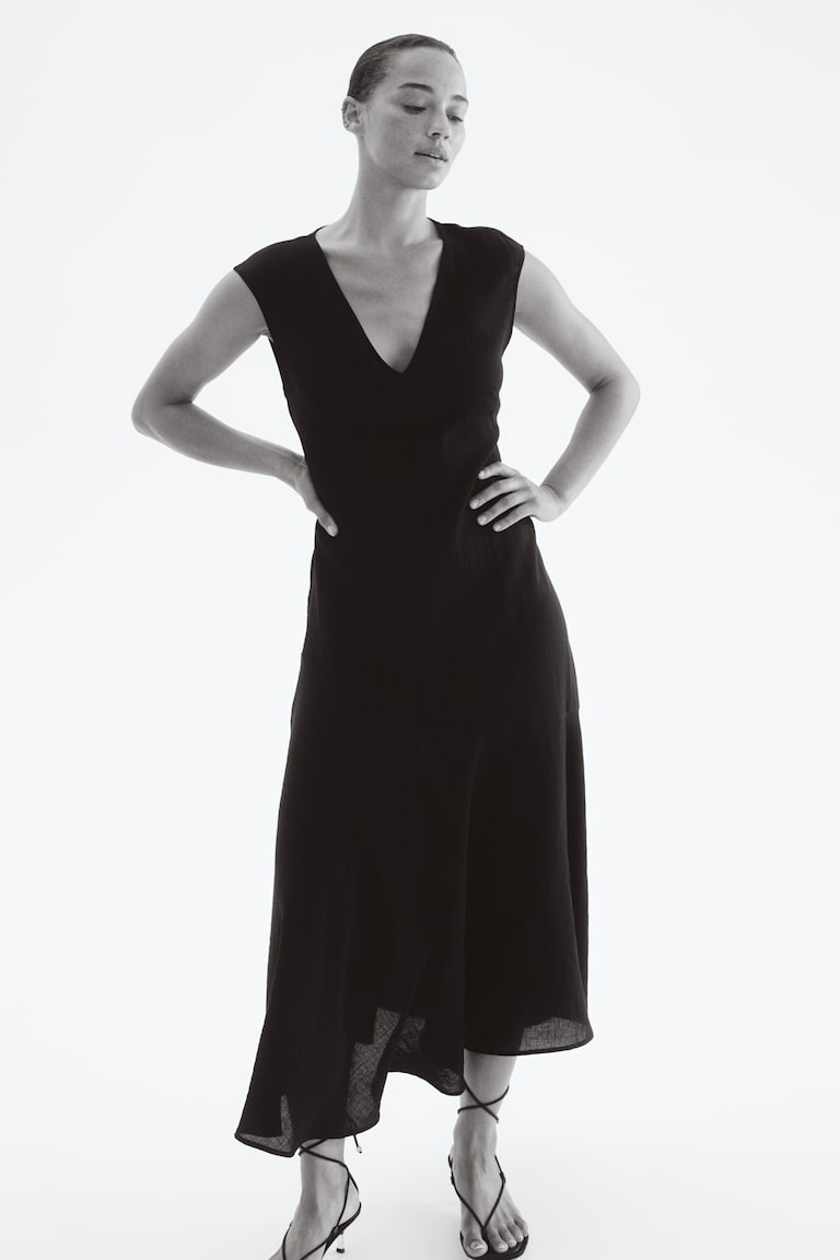 V-Neck Satin Dress