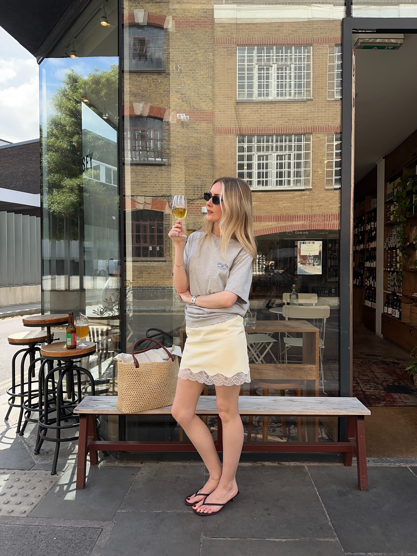 An image of a woman wearing best off white skirt for summer