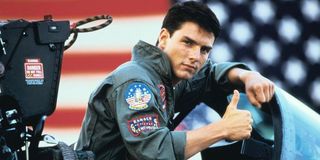 Tom Cruise in the cockpit in Top Gun