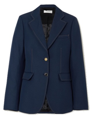 A navy blue blazer