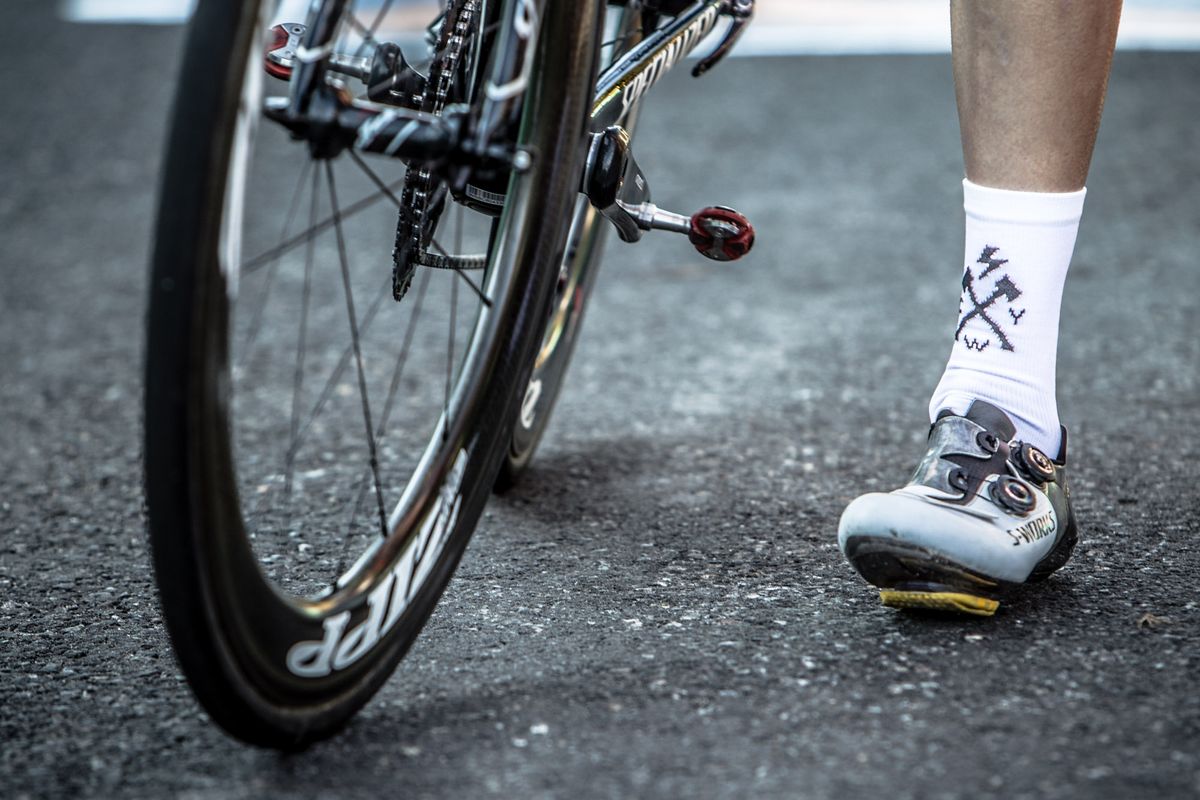 Special edition socks for Axeon Hagens Berman at the Tour of Utah