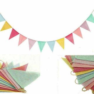 rainbow bunting for decorating a garden party