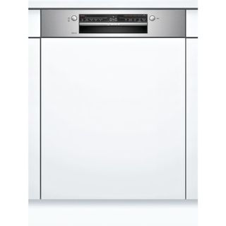 white dishwasher with silver display panel