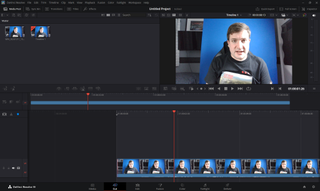 Keying out a green screen in DaVinci Resolve.